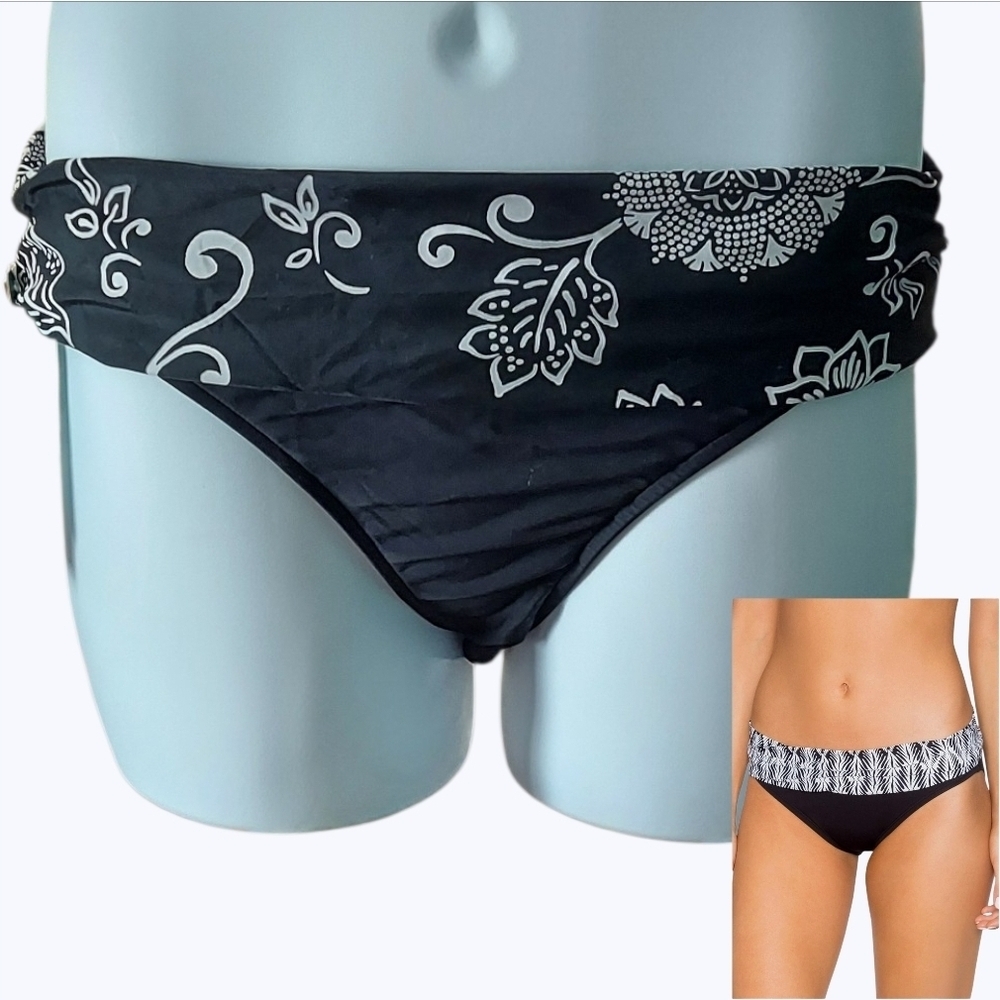 NWT Sunsets Bikini Black and White Starry Night  Banded Bottom SIZE XL